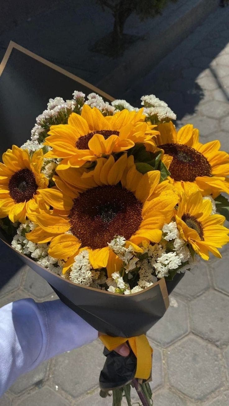 Girasoles con Siempreviva